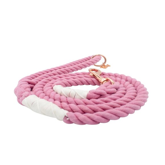 NWT Sassy Woof Dog Rope Leash Cotton Candy Pastel Pink Rose Gold 5 Feet - Picture 3 of 10